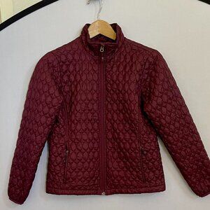 Lands’ End Quilted Puffer Jacket Women’s XS Petite Burgundy Lightweight Zip Up